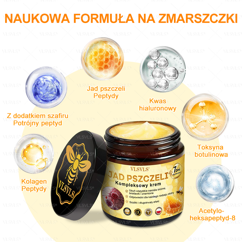 Wykonane i wysłane z Polski 🌟 𝑽𝑳𝑺𝑽𝑳𝑺® Krem z Jadem Pszczoły Kompleksowy Ostatni Dzień 80% ZNIŻKI (Opadająca Skóra, Drobne Zmarszczki, Utrata Jędrności, Płaskie Piersi, Opadające Biodra i Więcej)